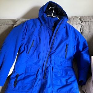 Lands End Jacket Womens Winter Blue Parka Coat Waterproof Windproof